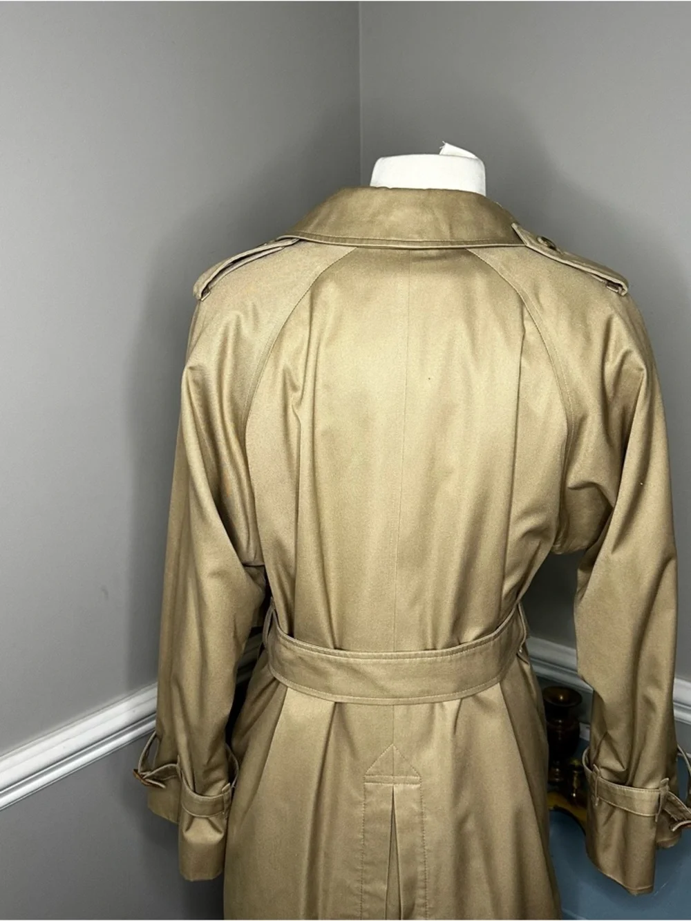 Vintage Burberrys Trench Coat Size 4 XLong Wool Liner Beige Classic Nova Check - Picture 6 of 16